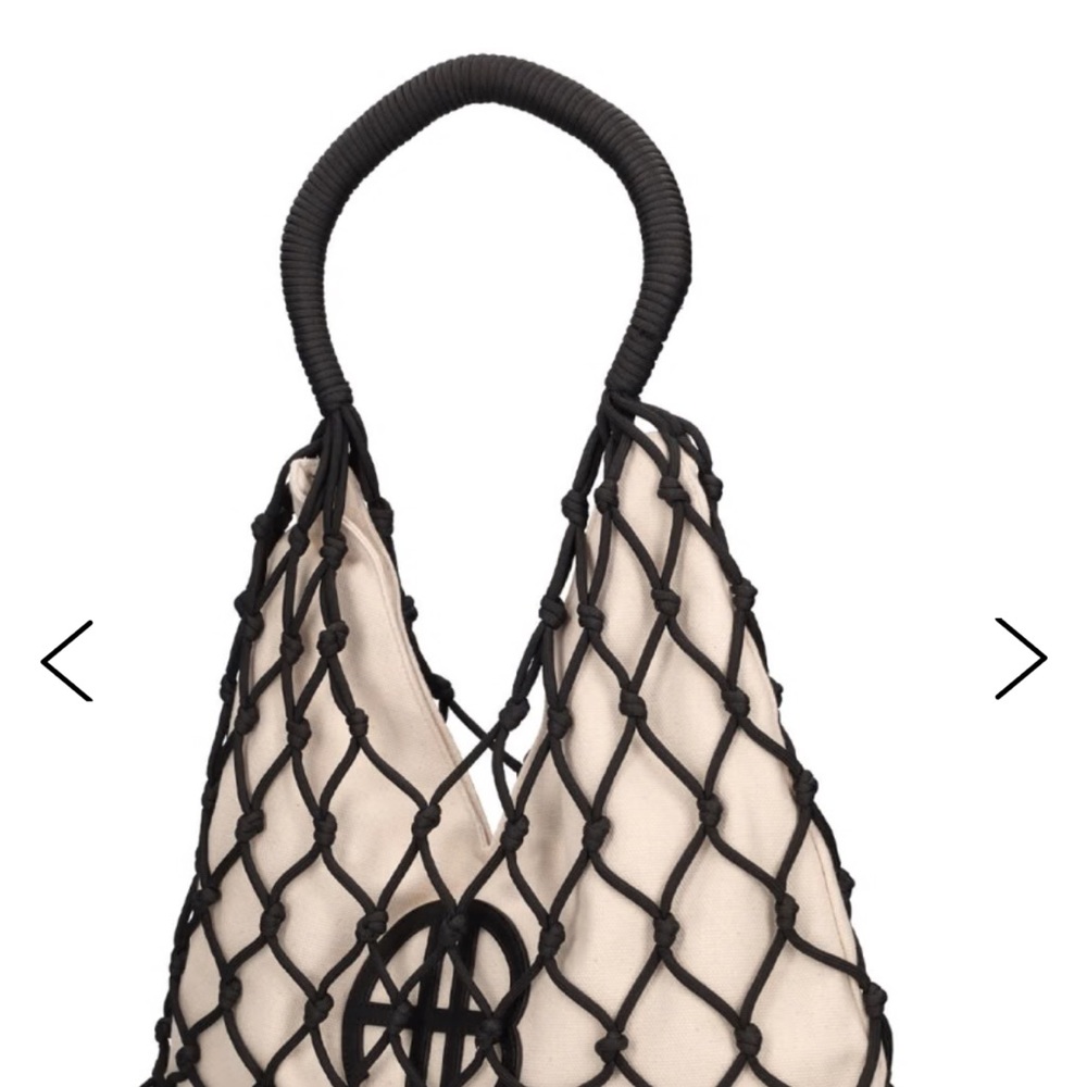 Black and Cream Net Tote Bag
